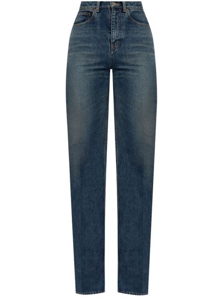 Slim fit priliehavé skinny fit džínsy s vysokým pásom Saint Laurent modrá