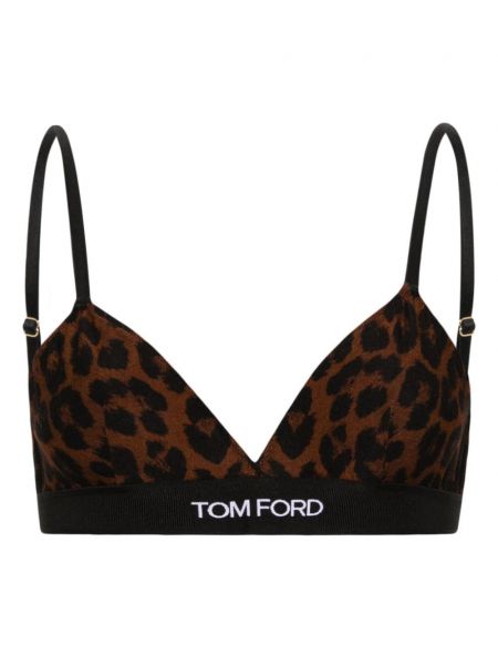 Sutien bralette cu imagine cu model leopard Tom Ford