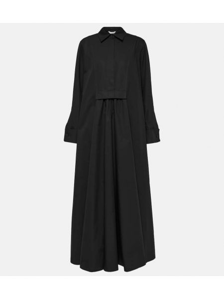 Bombažna dolga obleka Max Mara črna