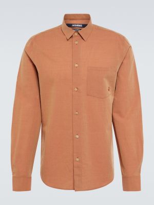 Camicia di lana di cotone Jacquemus arancione