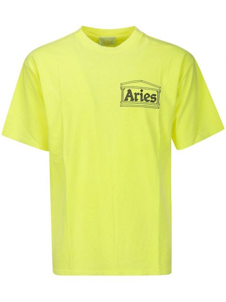 Tricou din bumbac cu imagine Aries galben