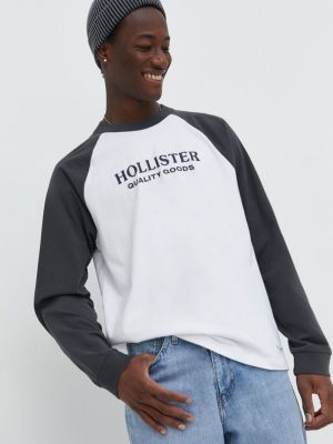 Tricou cu mânecă lungă din bumbac Hollister Co. gri