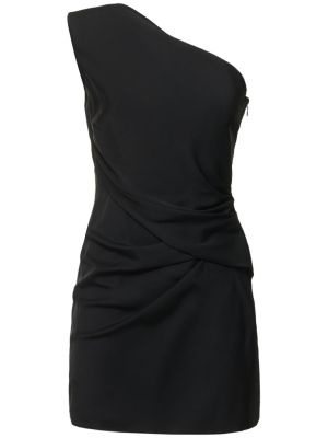 Asimetrična svilena mini obleka iz krep tkanine Roland Mouret črna