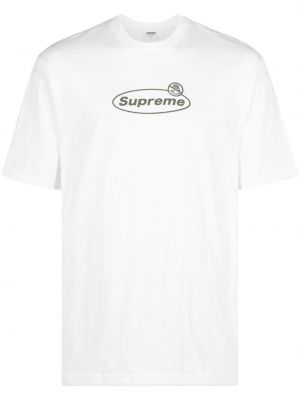 Raštuotas medvilninis marškinėliai Supreme balta