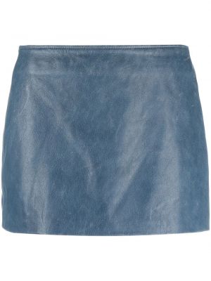 Kožená sukně s nízkým pasem Manokhi modré