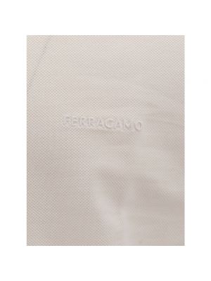 Polo con bordado de algodón Salvatore Ferragamo blanco