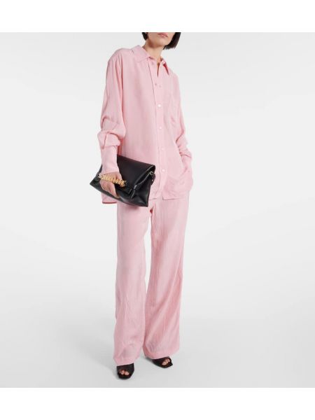 Marškiniai oversize Victoria Beckham rožinė