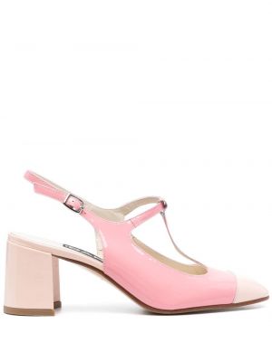 Pumpar med remmar i läder med slingback Carel Paris rosa