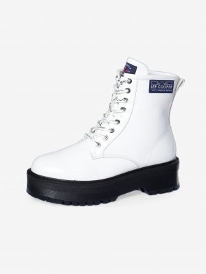 Kotníkové boty na platformě Lee Cooper bílé
