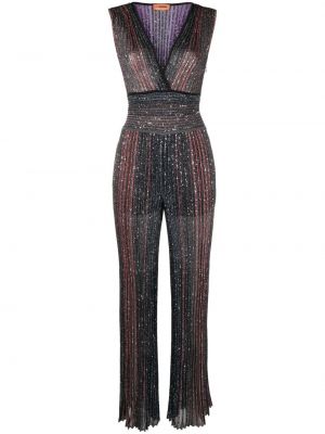 Strikket jumpsuit med brede ben Missoni svart