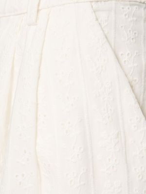 Spodnie bawełniane relaxed fit koronkowe Weworewhat białe