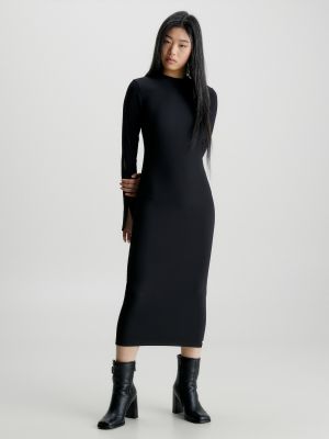 Džinsinė suknelė slim fit Calvin Klein Jeans juoda