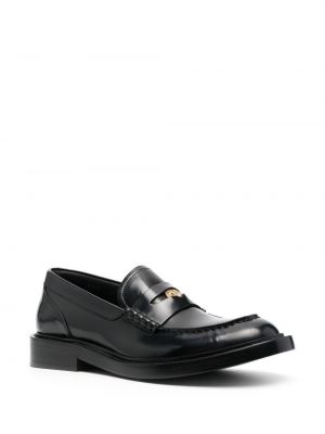 Kožené loafers Versace černé