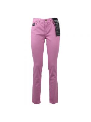 Jeansy skinny slim fit Versace Jeans Couture różowe