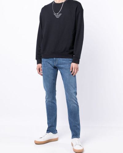 Sweatshirt mit stickerei Emporio Armani schwarz
