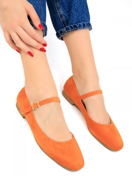Szarvasbőr balerina cipők Soho narancsszínű