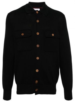 Cardigan din bumbac tricotate Brunello Cucinelli negru