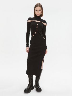 Kötött slim fit denim ruha Versace Jeans Couture fekete