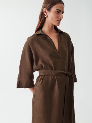 Robe chemise Calli marron