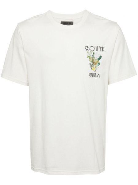Bombažna majica s potiskom Musium Div. bela