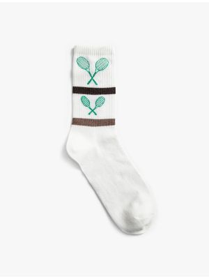 Ponožky s výšivkou Koton bílé