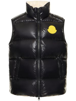 Péřová vesta z nylonu Moncler černá
