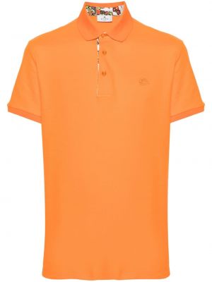 Hímzett pólóing Etro narancsszínű