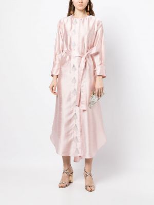 Koktejlové šaty s výšivkou Shatha Essa růžové