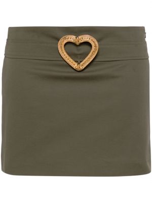Mini sijonas su sagtimis su širdelėmis Moschino žalia