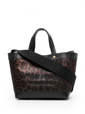 Leopard trykt shoppingbag Tom Ford brun