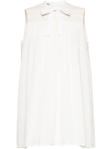 Mini vestido con lazo Miu Miu blanco