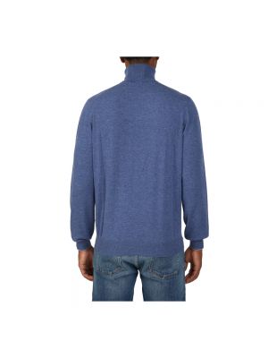 Jersey cuello alto de lana de tela jersey Brunello Cucinelli azul