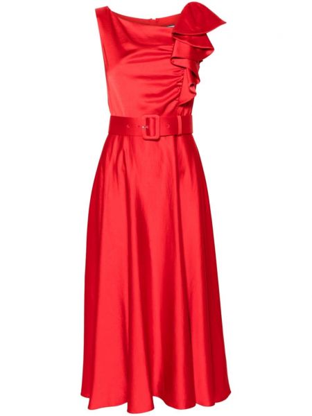 Сатенена вечерна рокля Nissa червено