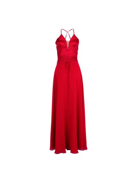 Haftowana sukienka wieczorowa Vera Mont czerwona