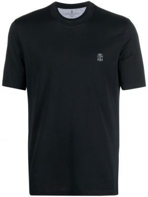 T-shirt med broderi Brunello Cucinelli svart