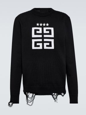 Памучен пуловер Givenchy черно