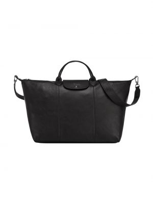 Кожаная дорожная сумка Longchamp черная
