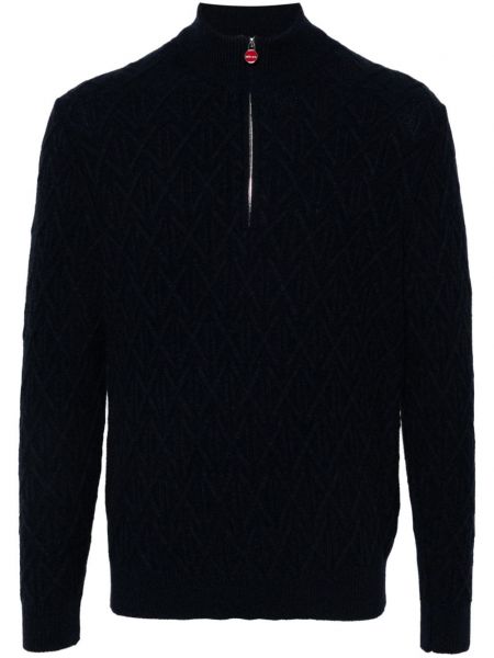 Strikket kort sweater Kiton blå