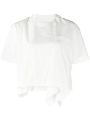 Блуза с драперии Sacai бяло