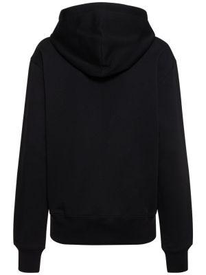 Chemise en coton à capuche en jersey Acne Studios noir