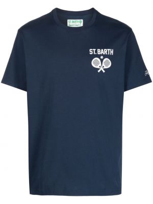 Tricou din bumbac cu imagine Mc2 Saint Barth albastru