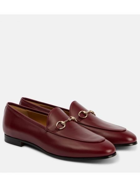 Skinn loafers Gucci rød