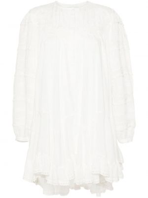 Krajkové květinové šaty Isabel Marant bílé