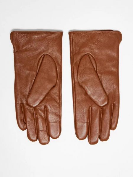 Кожаные перчатки Barney's Originals коричневые