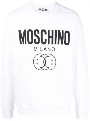 Rund hals trykt sweatshirt Moschino hvit