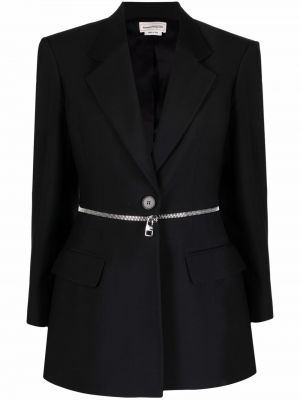 Zip lang blazer Alexander Mcqueen svart