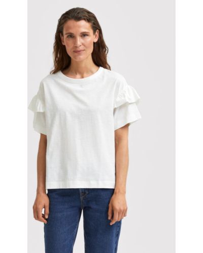 T-shirt Selected Femme bianco