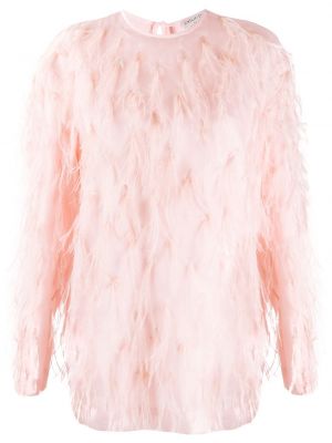 Blusa con bordado con plumas de plumas Emilio Pucci rosa