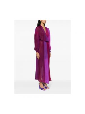 Vestido largo de seda con efecto degradado Forte Forte violeta