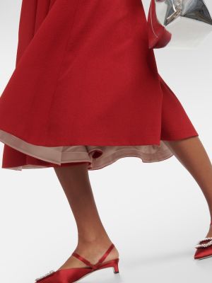 Vestido midi plisado de crepé Emilia Wickstead rojo